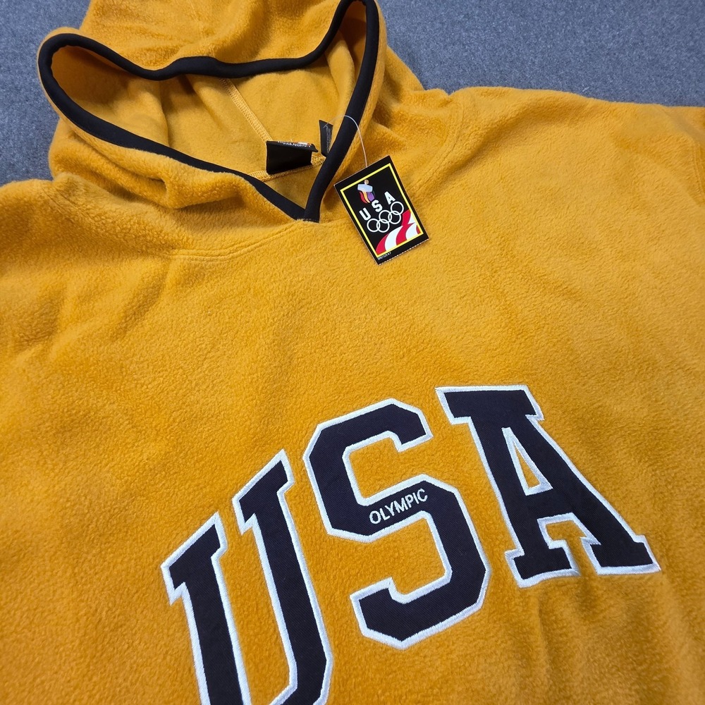 VTG JC Penny‎ USA Olympics Sweater Mens 2XL Gold Fleece Yellow Pullover XXL NWT